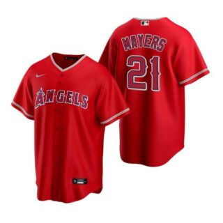 Men's Mike Mayers Los Angeles Angels Cool Base Jersey Red