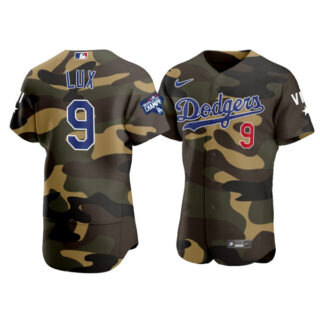 Men's Los Angeles Dodgers #9 Gavin Lux Flex Base Jersey Stitched Camo