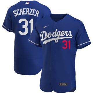 Men's Los Angeles Dodgers #31 Max Scherzer Flex Base Jersey Stitched - Royal