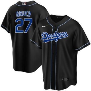 Youth Trevor Bauer Los Angeles Dodgers Black Fashion Jersey Stitched
