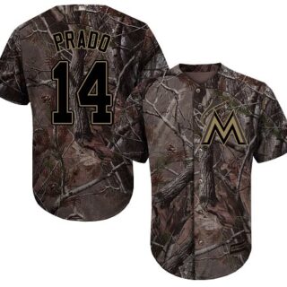marlins #14 Martin Prado Camo Realtree Collection Cool Base Stitched Baseball Jersey