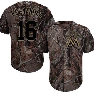 marlins #16 Jose Fernandez Camo Realtree Collection Cool Base Stitched Baseball Jersey
