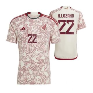 Men's Hirving Lozano Mexico National Team White Away Soccer Jersey 2022-23