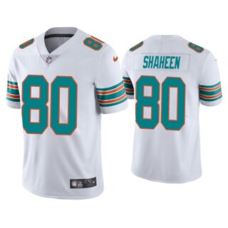 Men's Adam Shaheen Miami Dolphins Throwback Limited Stitched Jersey White