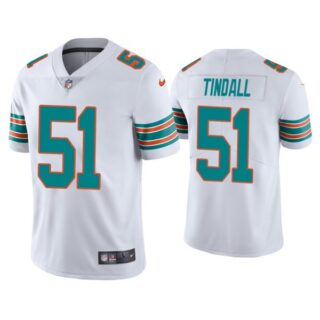 Men's Channing Tindall Miami Dolphins Throwback Limited Stitched Jersey White