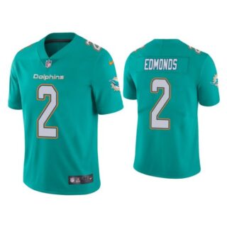 Men's Chase Edmonds Miami Dolphins Vapor Limited Stitched Jersey Aqua
