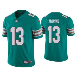Men's Dan Marino Miami Dolphins Throwback Limited Stitched Jersey Aqua