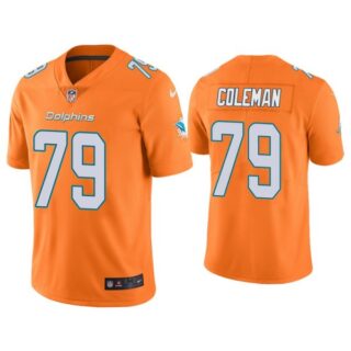 Men's Larnel Coleman Miami Dolphins Color Rush Limited Stitched Jersey Orange