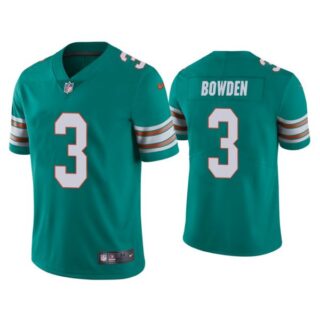 Men's Lynn Bowden Miami Dolphins Throwback Limited Stitched Jersey Aqua