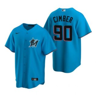 Men's Adam Cimber Miami Marlins Cool Base Jersey Black,Blue
