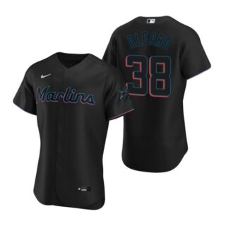 Men's Jorge Alfaro Miami Marlins Flex Base Jersey Black