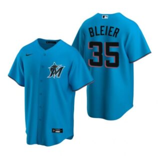 Men's Richard Bleier Miami Marlins Cool Base Jersey Black,Blue