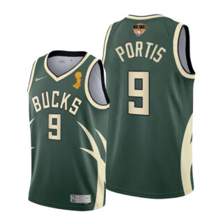 Youth Bobby Portis Milwaukee Bucks 2021 NBA Finals Champions Jersey Green Earned