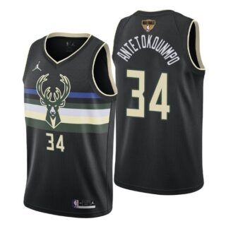 Men's #34 Giannis Antetokounmpo Milwaukee Bucks 2021 NBA Finals Jersey Statement White