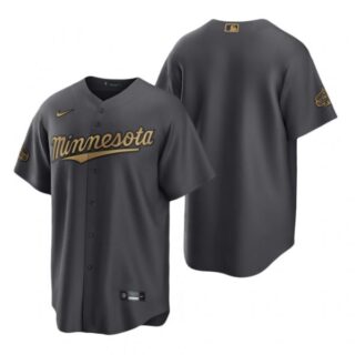 Men's Cool Base Minnesota Twins 2022 MLB All-Star Game Charcoal Black Stitched Jersey