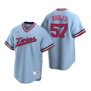 Men's Hansel Robles Minnesota Twins Cool Base Jersey Light Blue Cooperstown
