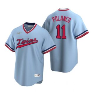 Men's Jorge Polanco Minnesota Twins Cool Base Jersey Light Blue Cooperstown