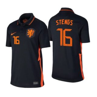 Men's Calvin Stengs Netherlands National Black Away Jersey