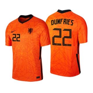 Men's Denzel Dumfries Netherlands National Orange Home Jersey