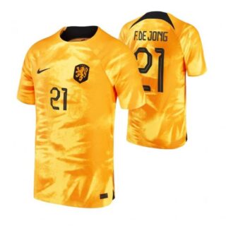 Men's Frenkie De Jong Netherlands National Team Orange Home 2022-23 Jersey