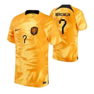 Men's Steven Bergwijn Netherlands National Team Orange Home 2022-23 Jersey