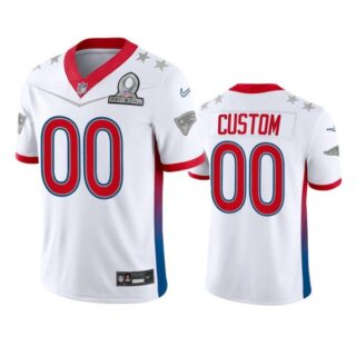 Men's Custom New England Patriots 2022 AFC Pro Bowl Stitched Jersey White