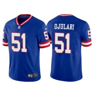 Men's New York Giants Azeez Ojulari Royal Classic Vapor Limited Stitched Jersey
