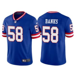 Men's New York Giants Carl Banks Royal Classic Vapor Limited Stitched Jersey