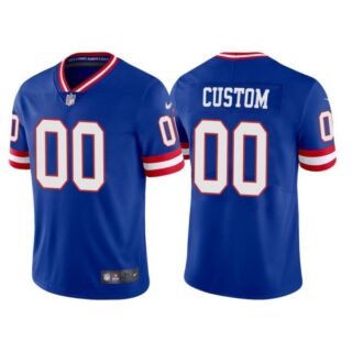 Youth New York Giants Custom Royal Classic Vapor Limited Stitched Jersey