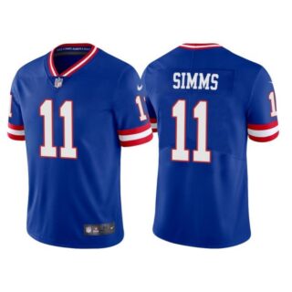 Men's New York Giants Phil Simms Royal Classic Vapor Limited Stitched Jersey