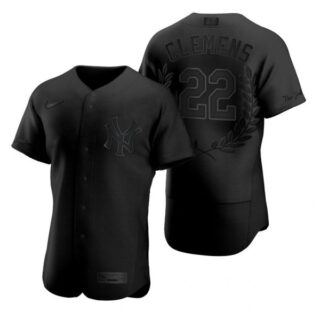 Men's Roger Clemens New York Yankees Flex Base Jersey Black Award