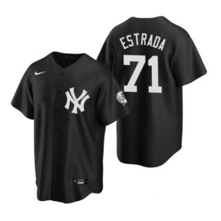 Men's Thairo Estrada New York Yankees Cool Base Jersey Black