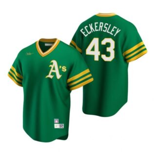 Men's Dennis Eckersley Oakland Athletics Green Cooperstown Jersey Green Cooperstown