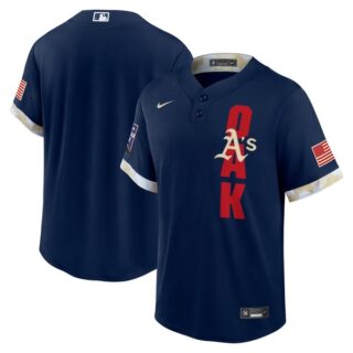 Men's - Cool Base Oakland Athletics 2021 MLB All-Star Navy Jersey Worn In-Game - Stitched