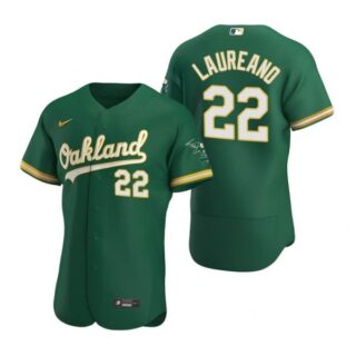 Men's #22 Ramon Laureano Oakland Athletics Flex Base Jersey Kelly Green