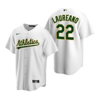 Men's #22 Ramon Laureano Oakland Athletics Cool Base Jersey White