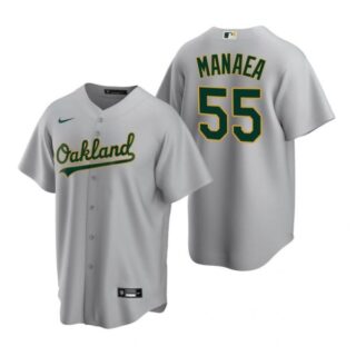 Men's #55 Sean Manaea Oakland Athletics Cool Base Jersey Gray