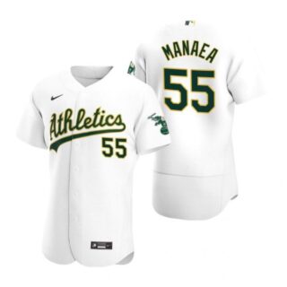 Men's #55 Sean Manaea Oakland Athletics Flex Base Jersey White