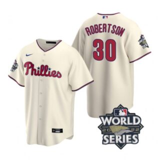 Youth Philadelphia Phillies David Robertson 2022 World Series Cream Stitched Jersey