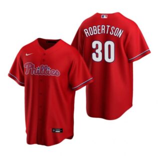 Men's #30 David Robertson Philadelphia Phillies Cool Base Jersey Red