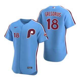 Men's #18 Didi Gregorius Philadelphia Phillies Flex Base Jersey Light Blue