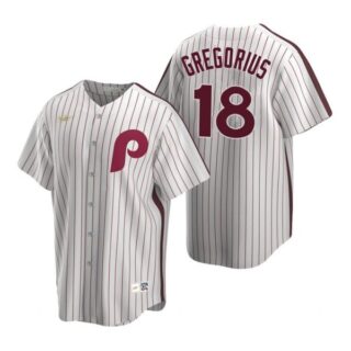 Men's #18 Didi Gregorius Philadelphia Phillies Cool Base Jersey White Cooperstown