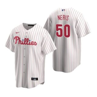 Men's #50 Hector Neris Philadelphia Phillies Cool Base Jersey White