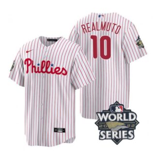 Youth Philadelphia Phillies J.T. Realmuto 2022 World Series White Stitched Jersey