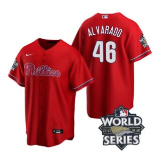 Youth Philadelphia Phillies Jose Alvarado 2022 World Series Red Stitched Jersey