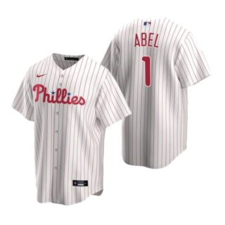 Men's #1 Mick Abel Philadelphia Phillies Cool Base Jersey White