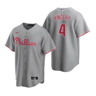 Men's #4 Scott Kingery Philadelphia Phillies Cool Base Jersey Gray