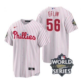 Youth Philadelphia Phillies Zach Eflin 2022 World Series White Stitched Jersey