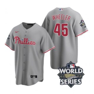 Youth Philadelphia Phillies Zack Wheeler 2022 World Series Gray Stitched Jersey