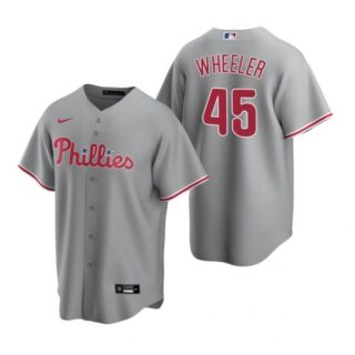 Men's #45 Zack Wheeler Philadelphia Phillies Cool Base Jersey Gray